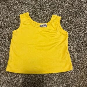 Vintage Doe-Spun Yellow Tank Top 3T The Children's Wear Co 90s Shirt Wide‎ Strap
